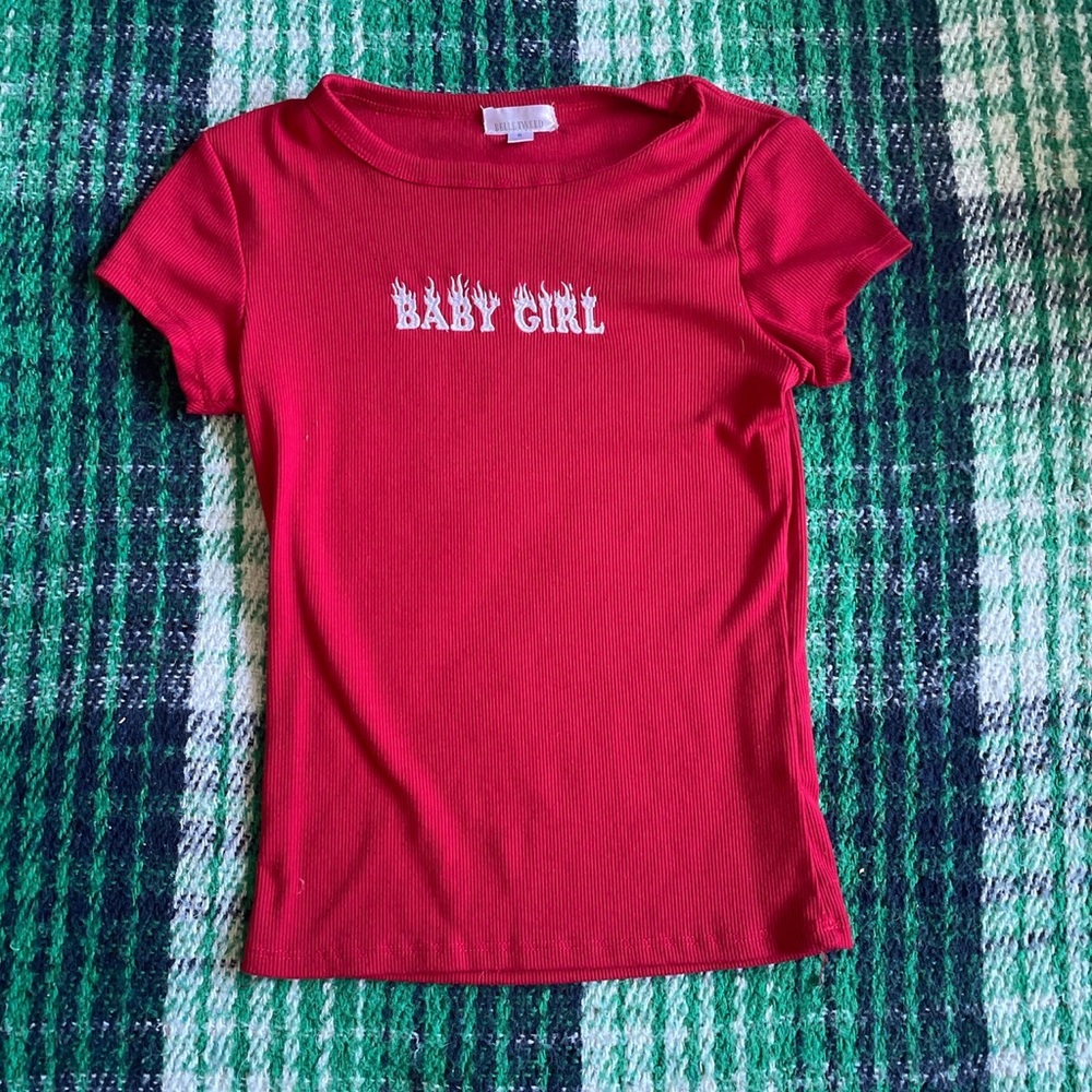 Red Skin Tight Baby Girl Shirt